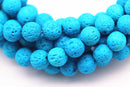 bright blue lava rock stone beads