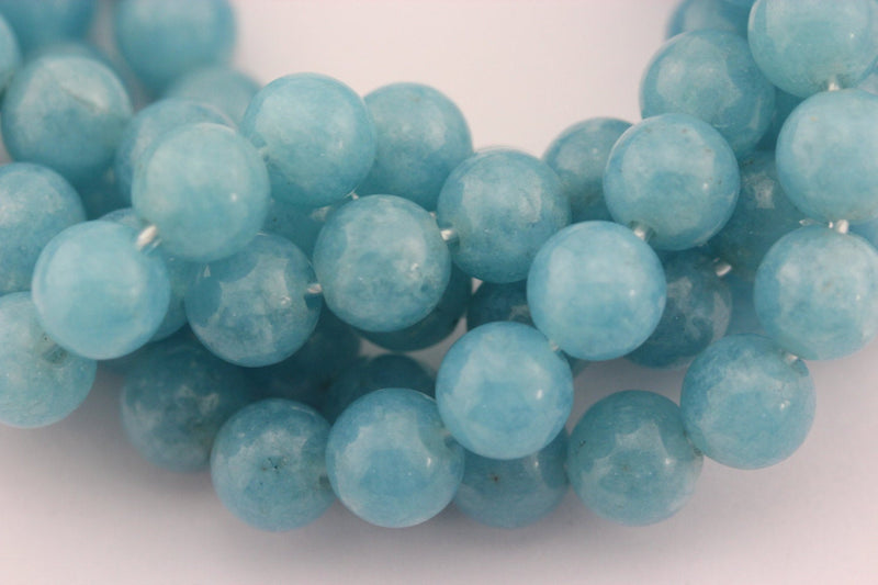 large hole blue sponge quartz smooth round beads