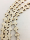 blue or white howlite turquoise cross beads 
