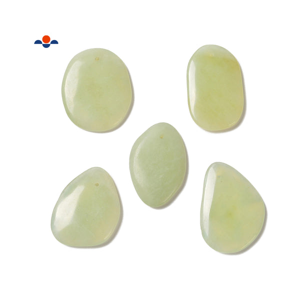Natural Light Green Jade Irregular Drop Shape Pendant Size 25x42mm Sold PerPiece
