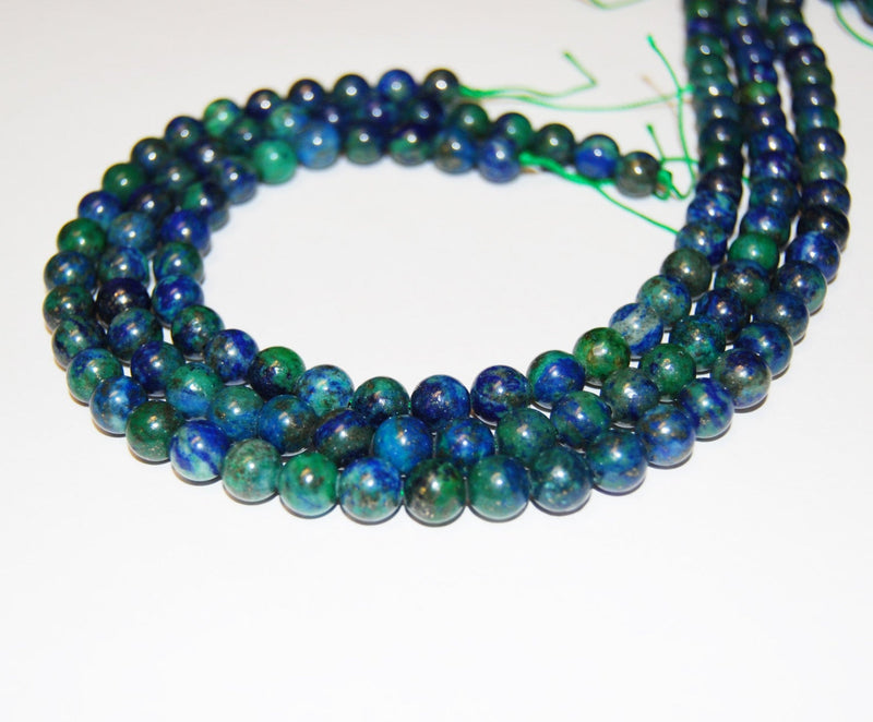 chrysocolla smooth round beads 