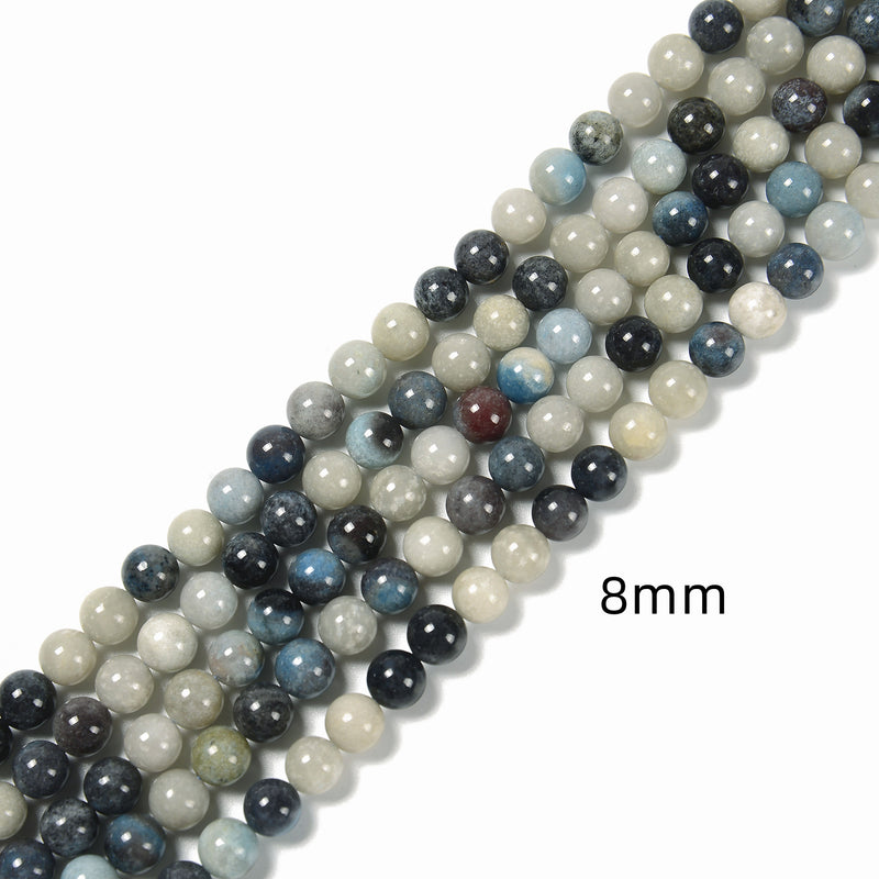 Natural Multi Blue Trolleite Smooth Round Beads Size 6mm 7.5-8mm 8mm 10mm 15.5'' Strand