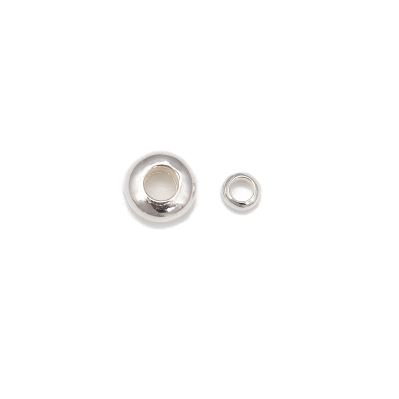 925 Sterling Silver Large Hole Rondelle Beads Size 2x4mm 2.5x5mm 4x7mm 4x9mm