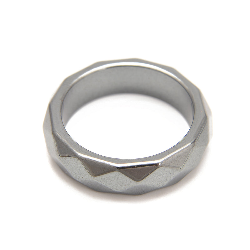 Natural Hematite Band Ring Basic Ring for Men and Women Faceted Ring Sold 1Piece