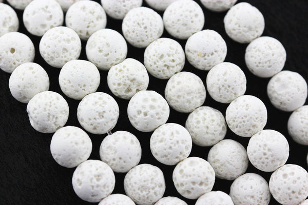 Beige Color Lava Rock Stone Round Beads Size 6mm 8mm 10mm 15.5 Strand –  CRC Beads
