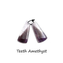 natural amethyst pendant earrings trapezoid shape 