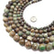 Green Brown Chrysoprase Faceted Round Beads 6mm 8mm 10mm 12mm 14mm 15.5" Strand