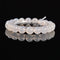White Agate Smooth Round With Guru Beaded Bracelet Size 8mm 10mm 7.5'' Length