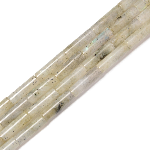 Natural White Labradorite Cylinder Tube Beads Size 4x13mm 15.5'' Strand