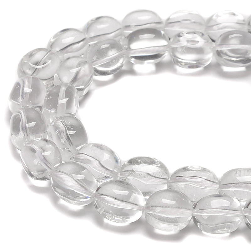 Natural Clear Quartz Full Oval Beads Size 10x14mm 12x16mm 15.5'' Strand