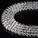 Clear Crystal Glass Color Faceted Rondelle Beads 4x8mm 15.5" Strand