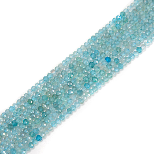 Natural Light Blue Apatite Faceted Rondelle Beads Size 2x3mm 15.5'' Strand