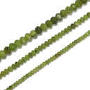 Natural Nephrite Jade Faceted Rondelle Beads Size 2x3mm 3x4mm 4x6mm 15.5'' Str