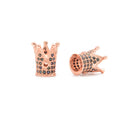 Black Cubic Zirconia Micro Pave King Crown Charm Beads Size 8x12mm 5PCS/Bag
