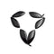 black onyx pendant earrings leaf shape 