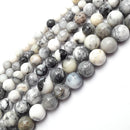 dendritic agate smooth round beads
