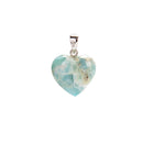 Larimar Heart Shape Pendant with 925 silver Clasp Size 15mm Sold per Piece