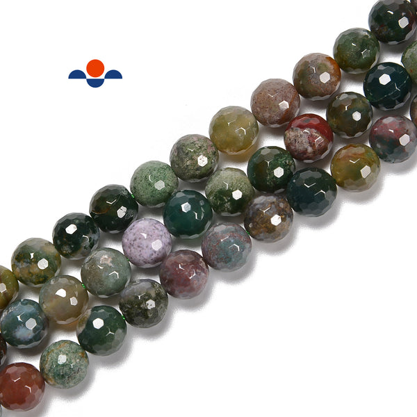 Natural India Agate Faceted Round Beads Size 8mm 10mm 15.5'' Strand