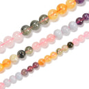 Natural Light Chakra Gemstone Smooth Round Beads Size 6mm 8mm 10mm 15.5'' Strand