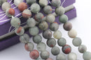 large hole african bloodstone matte round beads