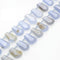 Blue Lace Agate Graduated Faceted Trapezoid Beads 25-30mm 15.5" Strand
