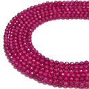 natural ruby faceted round beads