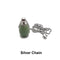 Green Aventurine Essential Oil Necklace Drum Shape Perfume Bottle S/G Chain