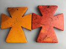 magnesite cross pendant yellow orange deep orange 