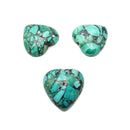 Blue Green Composite Turquoise Heart Shape Cabochon Size 25mm Sold by 4 PCS Set