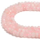 Rose Quartz Faceted Rondelle Beads Size 7x12mm 15.5" Strand