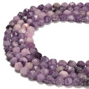 Natural Lepidolite Star Cut Beads Size 8mm 15.5'' Strand