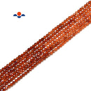 Natural Gradient Hessonite Orange Garnet Faceted Round Beads Size 2mm 15.5'' Str