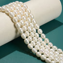 Natural Fresh Water Pearl Rice Shape Beads Size 8x9mm 14.5" Strand