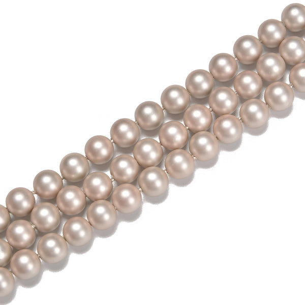 Light Gray Shell Pearl Matte Round Beads Size 6mm 8mm 10mm 15.5'' Strand