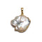 Fresh Water Pearl Glod Plated Edge Coin Shape Pendant Size 20-25mm Sold By Piece