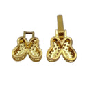 butterfly clasp gold plated copper with micro pave clear zircon