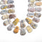 white opal graduated faceted trapezoid beads 