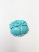 blue magnesite hand carved rose pendant