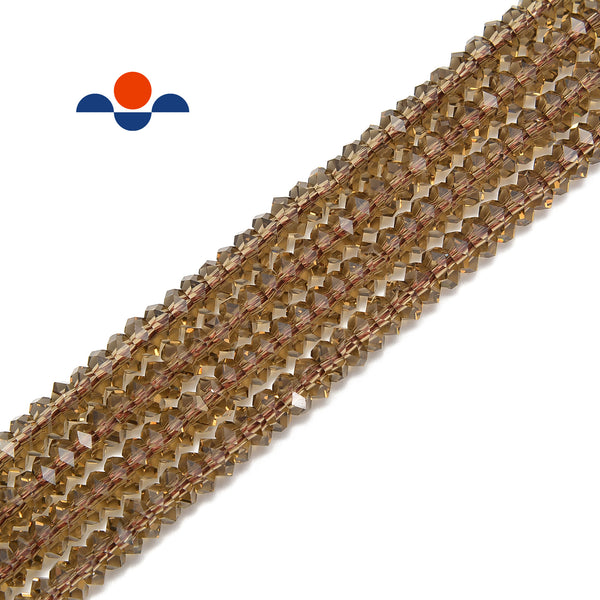 smoky brown k crystal glass faceted rondelle beads 