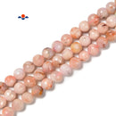 Natural Cherry Flower Sakura Agate Faceted Round Beads 8mm 10mm 15.5'' Strand