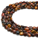 Multi Tiger's Eye Pebble Nugget Beads Size Approx 6x8mm 15.5'' Strand
