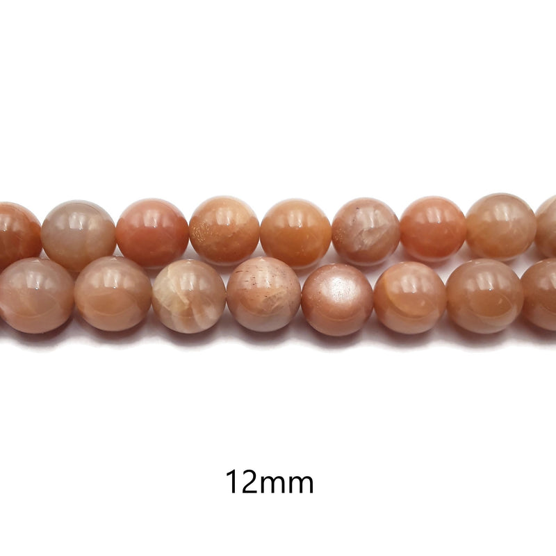 High Grade Peach Moonstone Smooth Round Beads 6mm 8mm 10mm 12mm 15.5" Strand