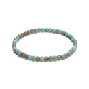 Natural Gemstone Smooth Round Beaded Elastic Bracelet Size 4mm 7.5'' Length