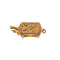 rectangle pinch clasp gold plated copper micro pave clear zircon