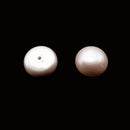 Peach Fresh Water Pearl Half Drilled Cabochon Button Beads 7mm 8mm