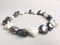 shell pearl necklace nugget mix purple color silver plated clasp