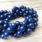 blue sapphire quartz smooth round beads 