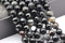 black Striped agate faceted round beads 