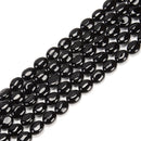 Black Onyx Smooth Oval Shape Beads Size 8x10mm 15.5'' Strand