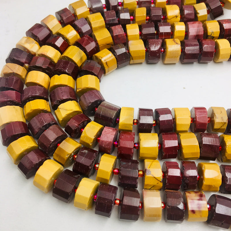mookaite faceted rondelle wheel discs beads